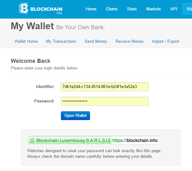 Hướng dẫn tạo ví Blockchains cho Bitcoin